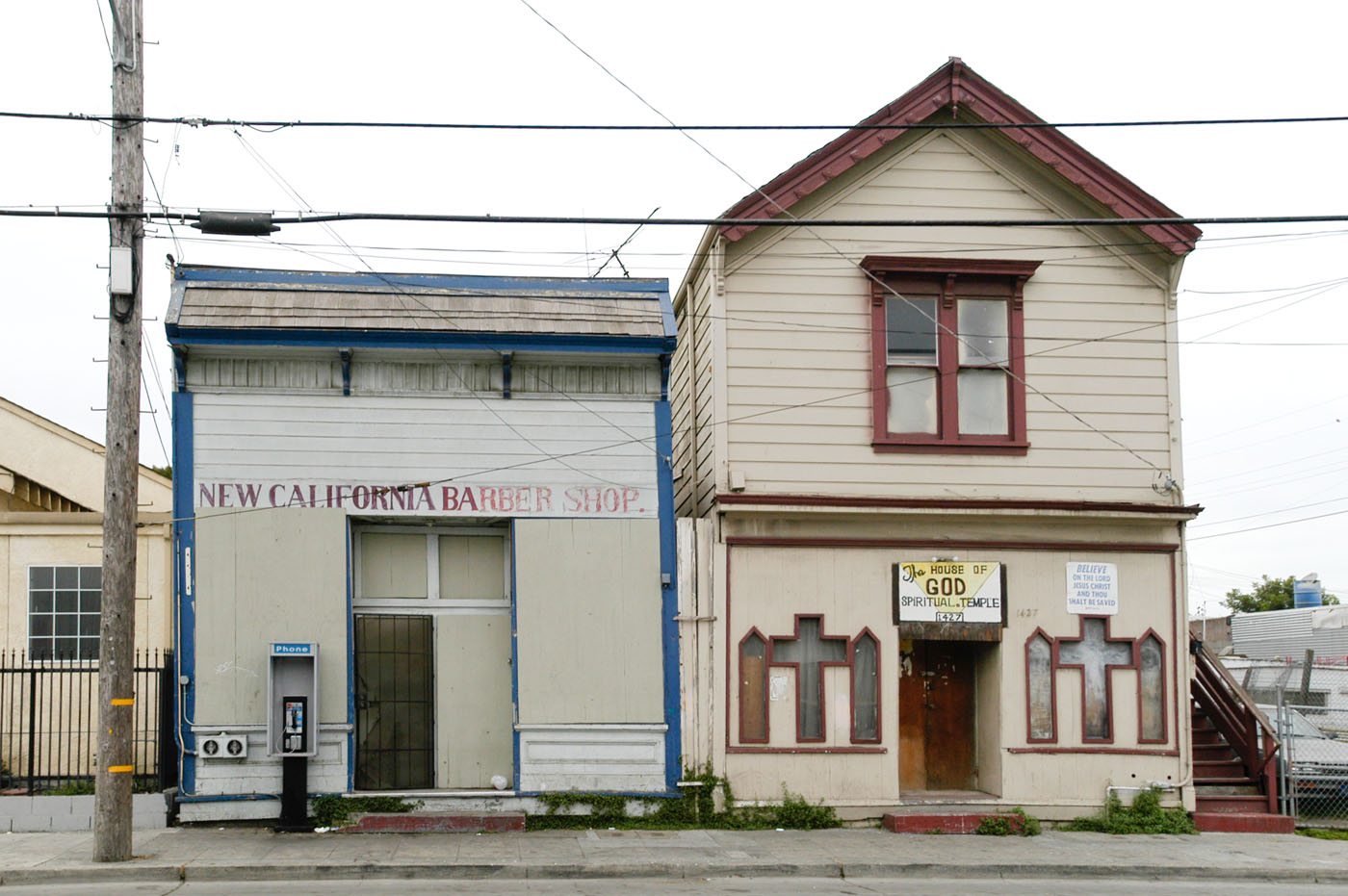 The New California Barber Shop and the House Of God Spiritual Temple, Dogtown, Late 2002